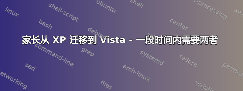 家长从 XP 迁移到 Vista - 一段时间内需要两者