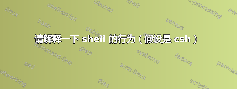 请解释一下 shell 的行为（假设是 csh）