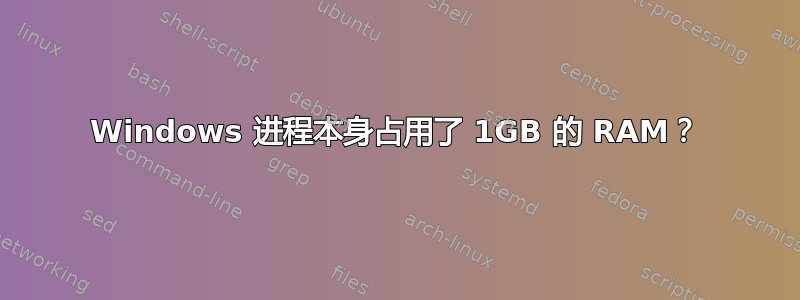 Windows 进程本身占用了 1GB 的 RAM？