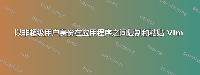 以非超级用户身份在应用程序之间复制和粘贴 VIm