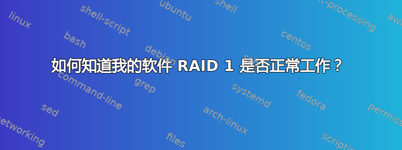 如何知道我的软件 RAID 1 是否正常工作？