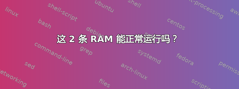 这 2 条 RAM 能正常运行吗？