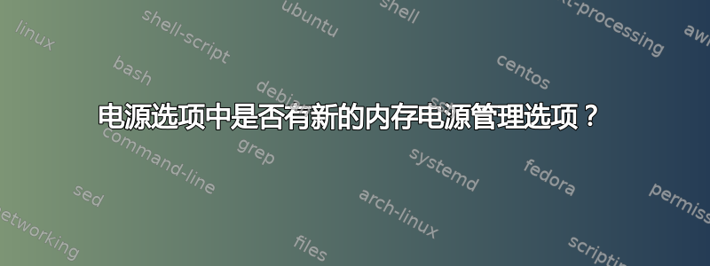 电源选项中是否有新的内存电源管理选项？