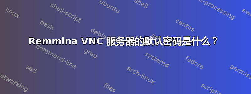 Remmina VNC 服务器的默认密码是什么？