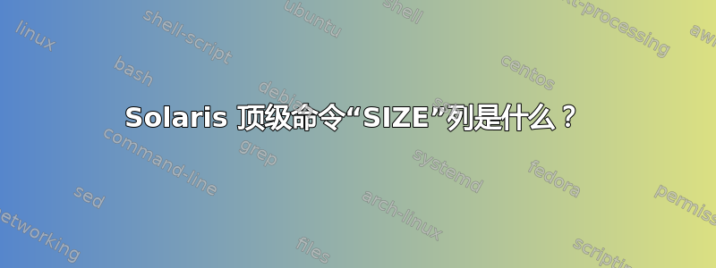 Solaris 顶级命令“SIZE”列是什么？