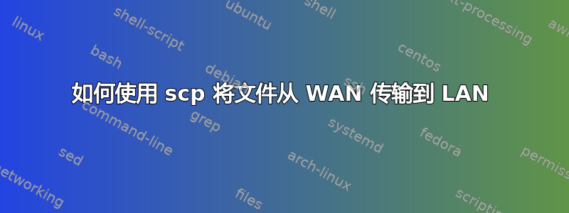 如何使用 scp 将文件从 WAN 传输到 LAN