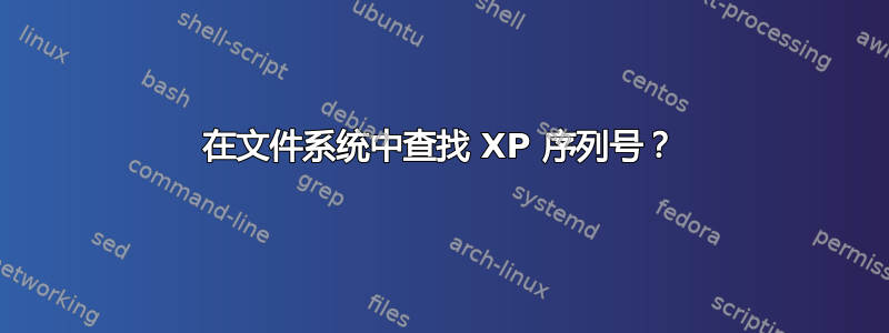 在文件系统中查找 XP 序列号？