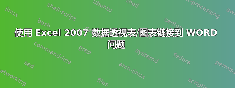 使用 Excel 2007 数据透视表/图表链接到 WORD 问题