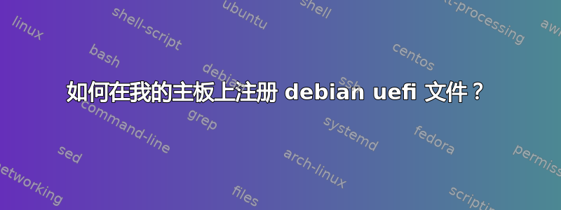 如何在我的主板上注册 debian uefi 文件？