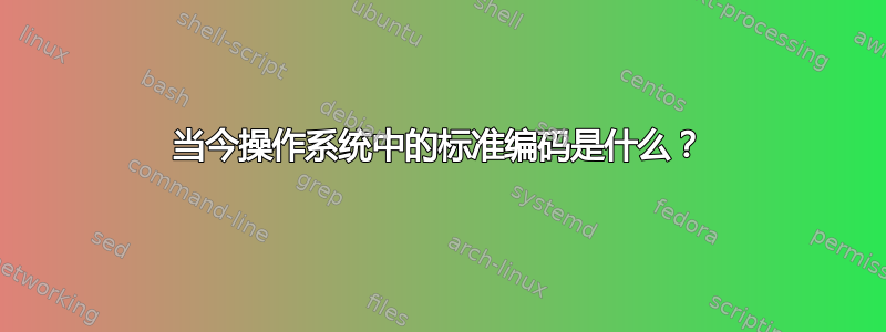 当今操作系统中的标准编码是什么？