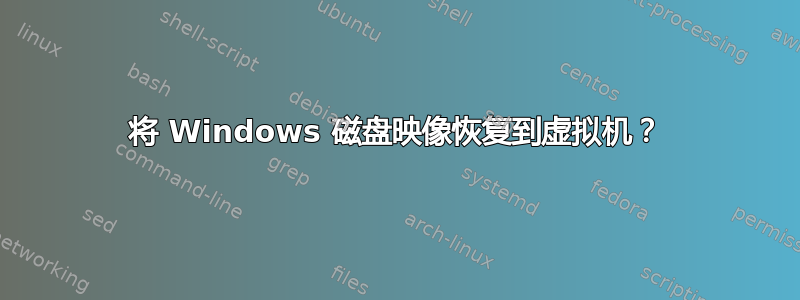 将 Windows 磁盘映像恢复到虚拟机？