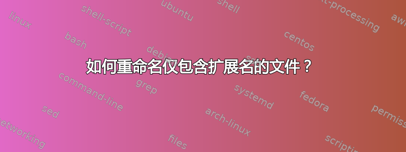 如何重命名仅包含扩展名的文件？