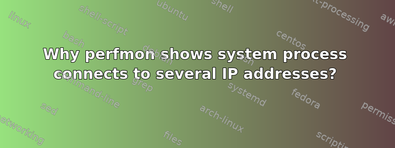 Why perfmon shows system process connects to several IP addresses?