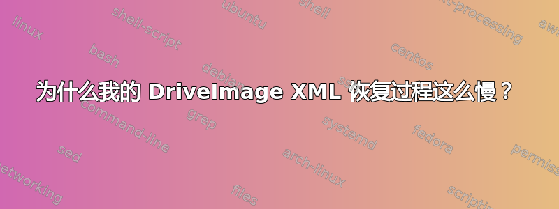 为什么我的 DriveImage XML 恢复过程这么慢？