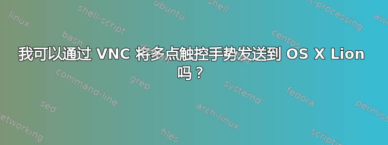 我可以通过 VNC 将多点触控手势发送到 OS X Lion 吗？