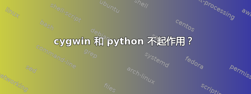 cygwin 和 python 不起作用？