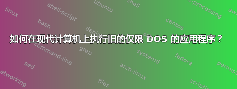 如何在现代计算机上执行旧的仅限 DOS 的应用程序？