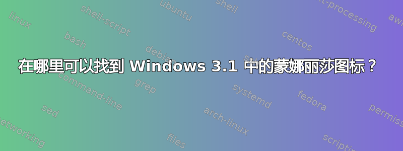 在哪里可以找到 Windows 3.1 中的蒙娜丽莎图标？