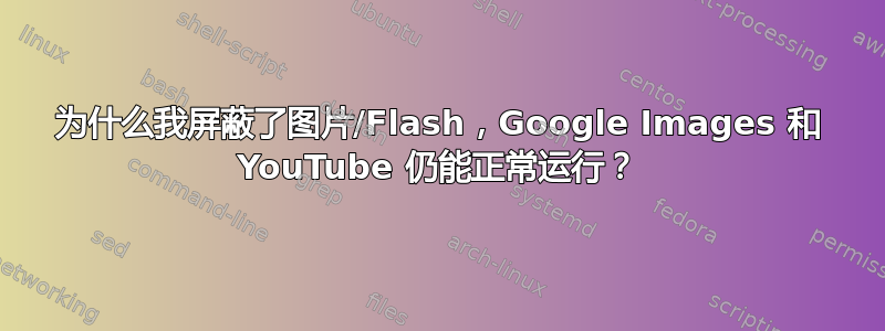 为什么我屏蔽了图片/Flash，Google Images 和 YouTube 仍能正常运行？