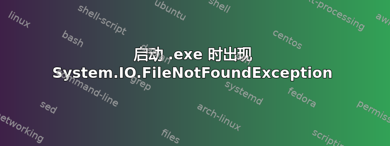 启动 .exe 时出现 System.IO.FileNotFoundException