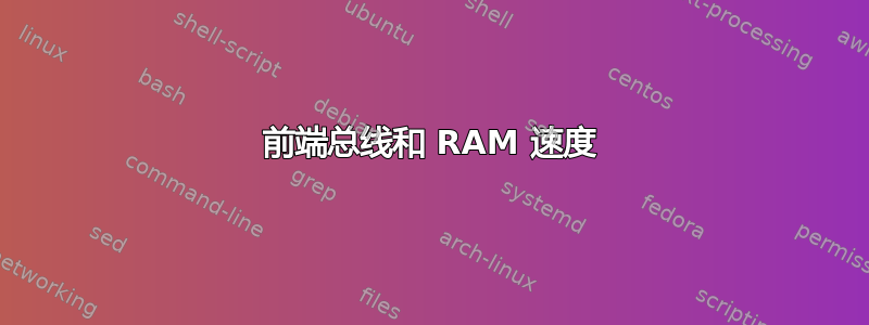 前端总线和 RAM 速度