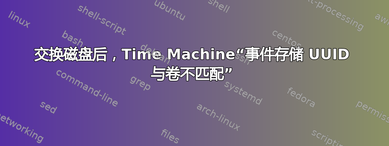 交换磁盘后，Time Machine“事件存储 UUID 与卷不匹配”