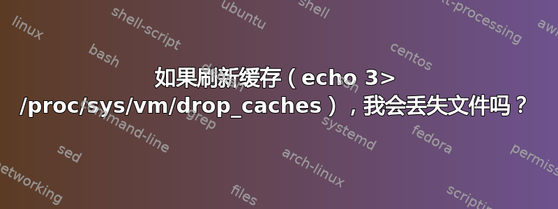 如果刷新缓存（echo 3> /proc/sys/vm/drop_caches），我会丢失文件吗？