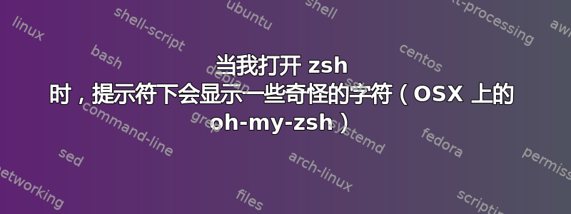 当我打开 zsh 时，提示符下会显示一些奇怪的字符（OSX 上的 oh-my-zsh）