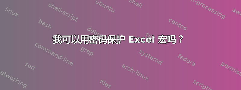 我可以用密码保护 Excel 宏吗？