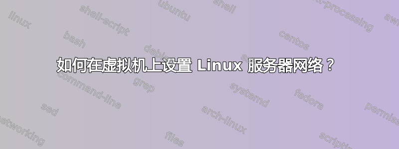 如何在虚拟机上设置 Linux 服务器网络？