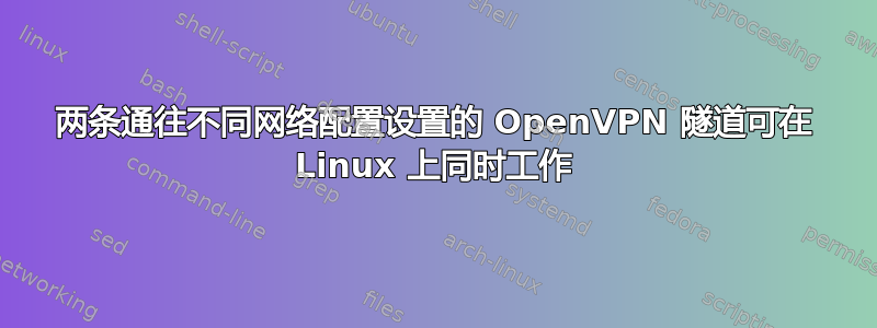 两条通往不同网络配置设置的 OpenVPN 隧道可在 Linux 上同时工作