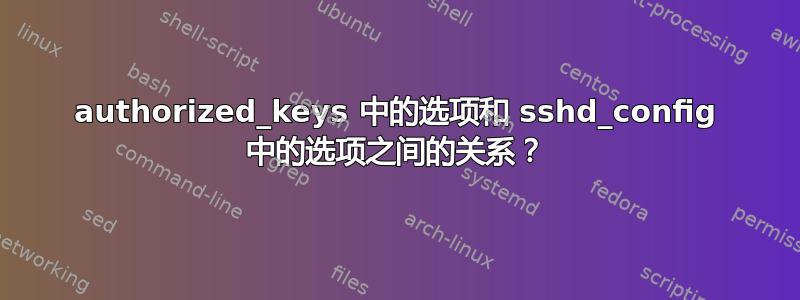 authorized_keys 中的选项和 sshd_config 中的选项之间的关系？