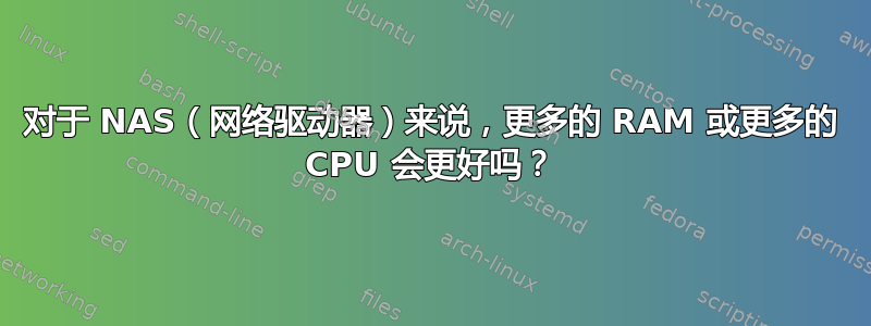 对于 NAS（网络驱动器）来说，更多的 RAM 或更多的 CPU 会更好吗？