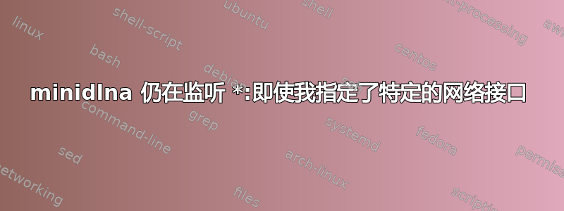 minidlna 仍在监听 *:即使我指定了特定的网络接口