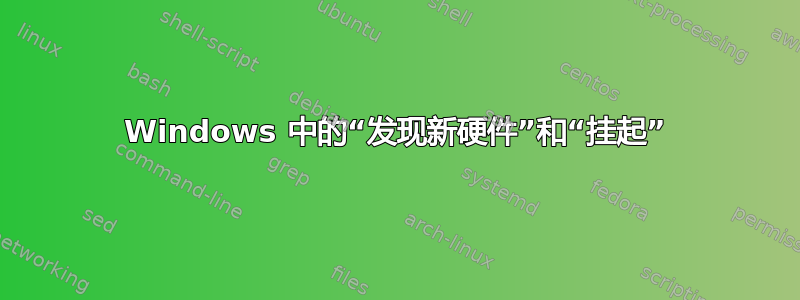 Windows 中的“发现新硬件”和“挂起”