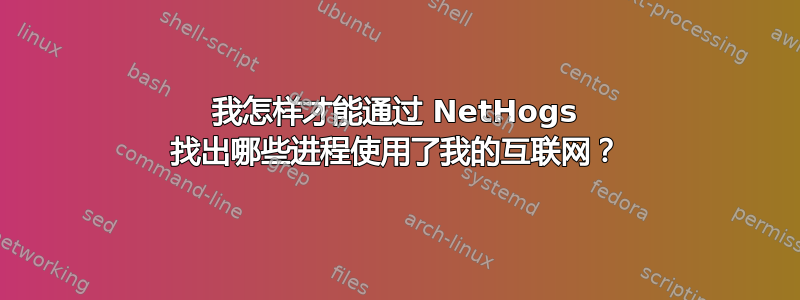 我怎样才能通过 NetHogs 找出哪些进程使用了​​我的互联网？