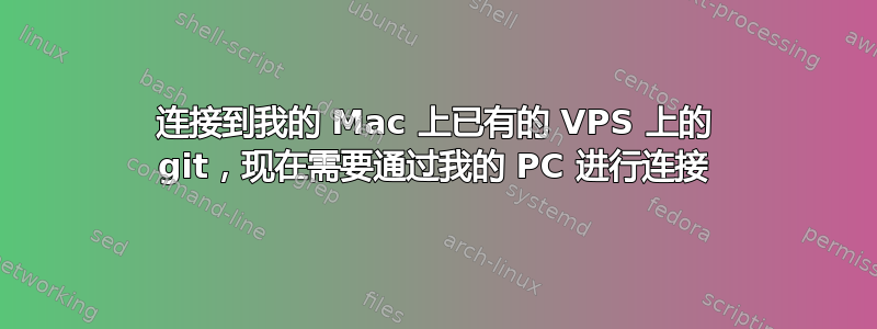 连接到我的 Mac 上已有的 VPS 上的 git，现在需要通过我的 PC 进行连接