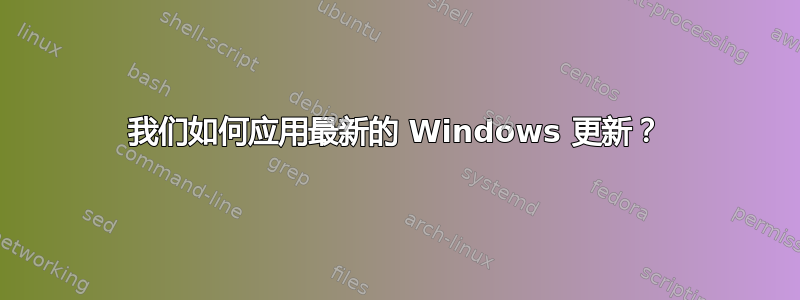 我们如何应用最新的 Windows 更新？