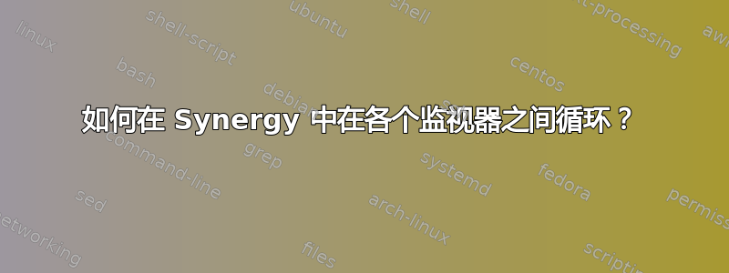 如何在 Synergy 中在各个监视器之间循环？