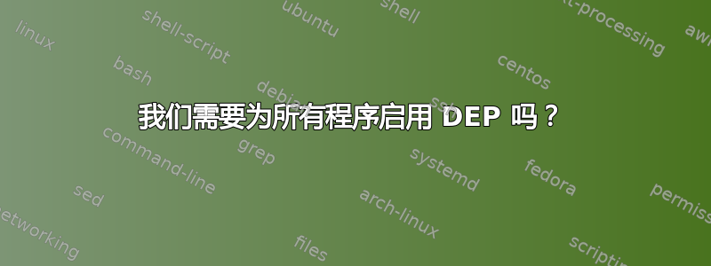 我们需要为所有程序启用 DEP 吗？