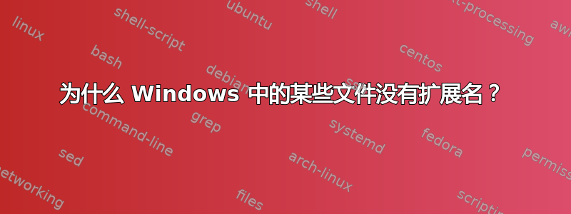 为什么 Windows 中的某些文件没有扩展名？