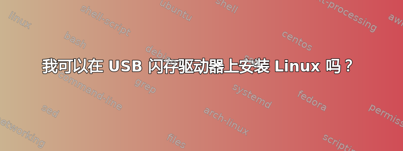 我可以在 USB 闪存驱动器上安装 Linux 吗？