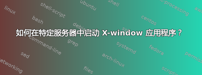 如何在特定服务器中启动 X-window 应用程序？