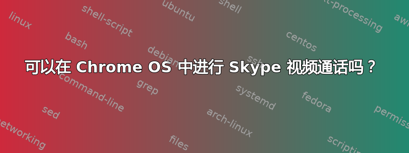 可以在 Chrome OS 中进行 Skype 视频通话吗？