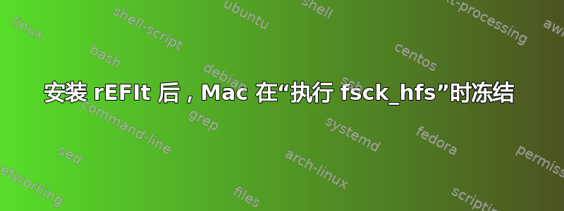 安装 rEFIt 后，Mac 在“执行 fsck_hfs”时冻结