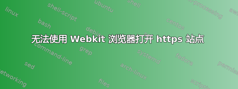 无法使用 Webkit 浏览器打开 https 站点