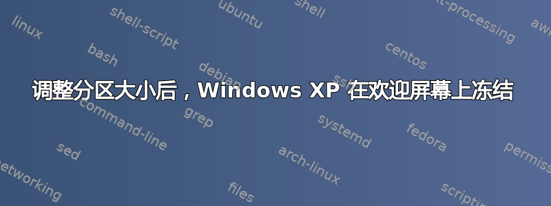 调整分区大小后，Windows XP 在欢迎屏幕上冻结