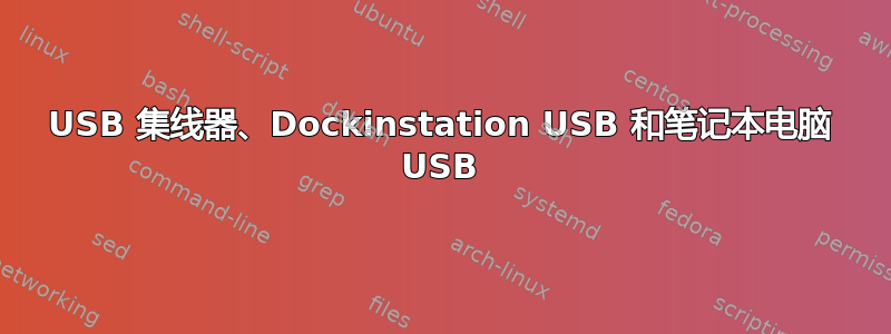 USB 集线器、Dockinstation USB 和笔记本电脑 USB