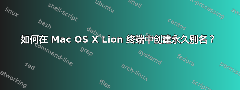 如何在 Mac OS X Lion 终端中创建永久别名？