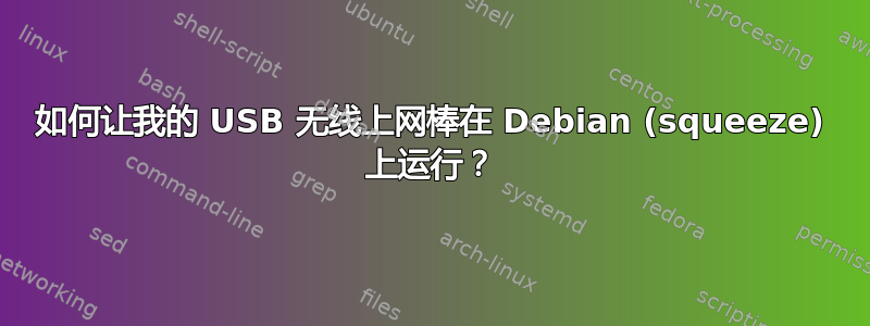 如何让我的 USB 无线上网棒在 Debian (squeeze) 上运行？